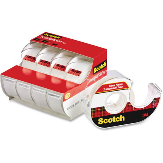 Scotch Transparent Tape - 23.61 yd Length x 0.75" Width - 1" Core - Dispenser Included - Handheld Dispenser - Stain Resistant, Moisture Resistant, Long Lasting - For Sealing, Label Protection, Wrappin. Picture 2