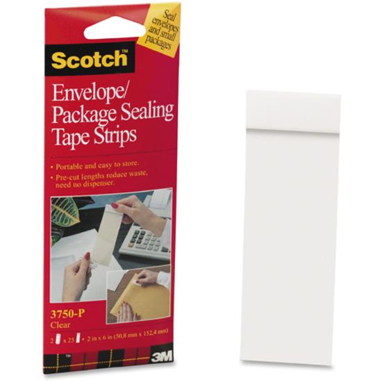 Scotch Envelope/Package Sealing Tape Strips - 6" Length x 2" Width - 3.1 mil Thickness - 3" Core - Synthetic Rubber Backing - Split Resistant, Moisture Resistant - For Protecting, Sealing, Packing - 2. Picture 3