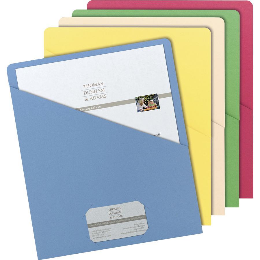 Smead Letter Recycled File Jacket - 8 1/2" x 11" - Manila - Blue - 10% Recycled - 25 / Pack. Picture 7