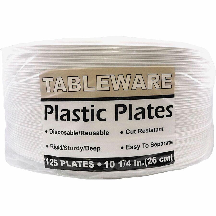 Tablemate Dinnerware Plate - 10.3" Diameter - Plastic Body - 125 / Pack. Picture 10
