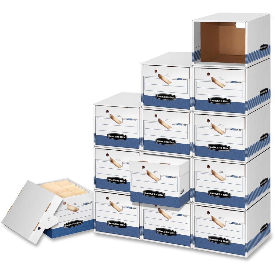 Bankers Box Presto File Storage Box - Internal Dimensions: 12" Width x 15" Depth x 10" Height - External Dimensions: 12.9" Width x 16.5" Depth x 10.4" Height - 850 lb - Media Size Supported: Legal, Le. Picture 3