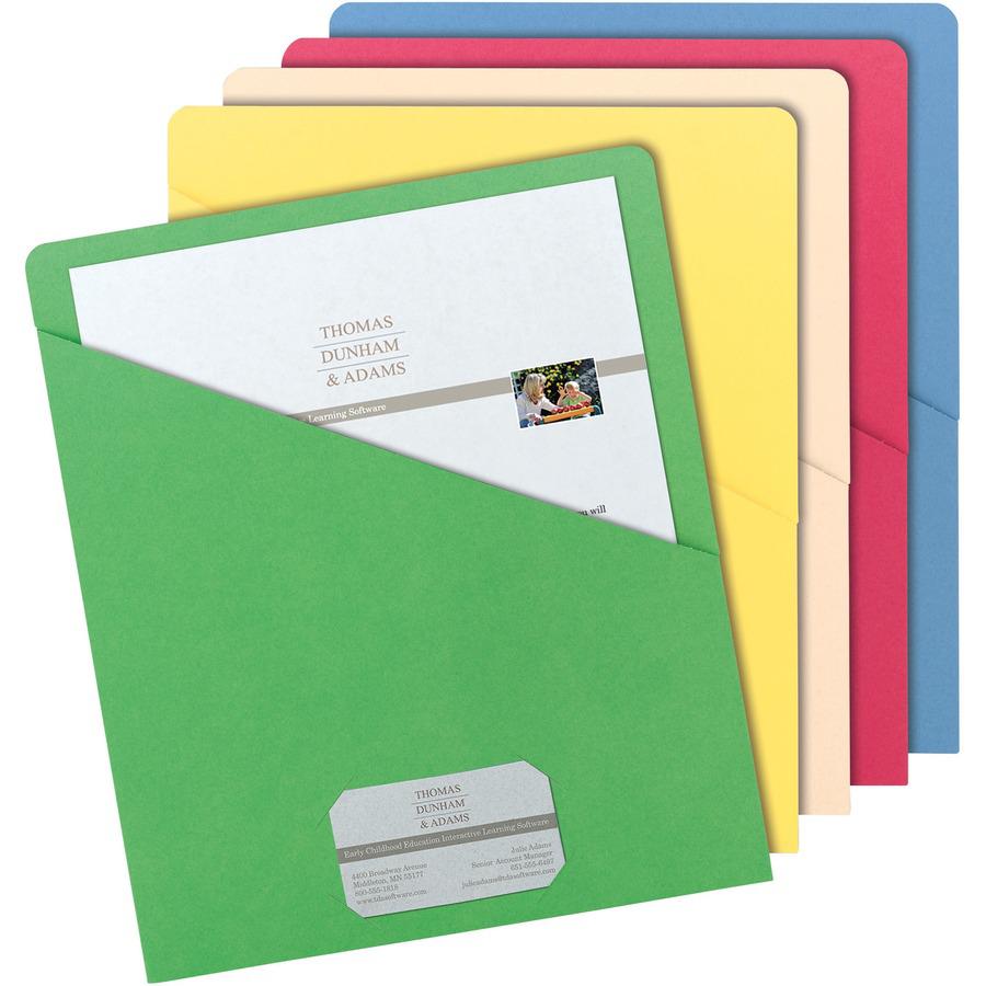 Smead Letter Recycled File Jacket - 8 1/2" x 11" - 1 Front Pocket(s) - Manila - Green - 10% Recycled - 25 / Pack. Picture 3