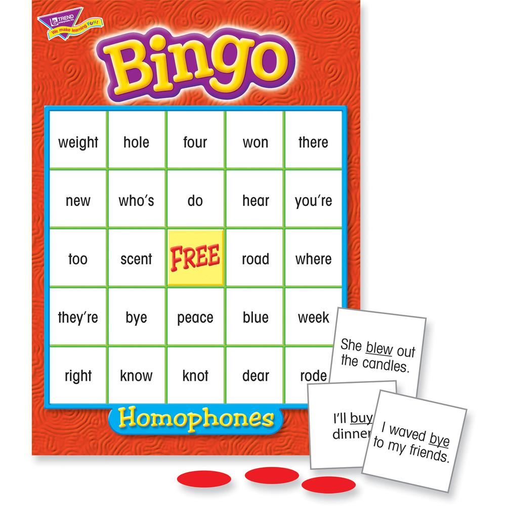 Trend Homonyms Bingo Game - Theme/Subject: Learning - Skill Learning: Spelling, Vocabulary, Language - 9-13 Year. Picture 4