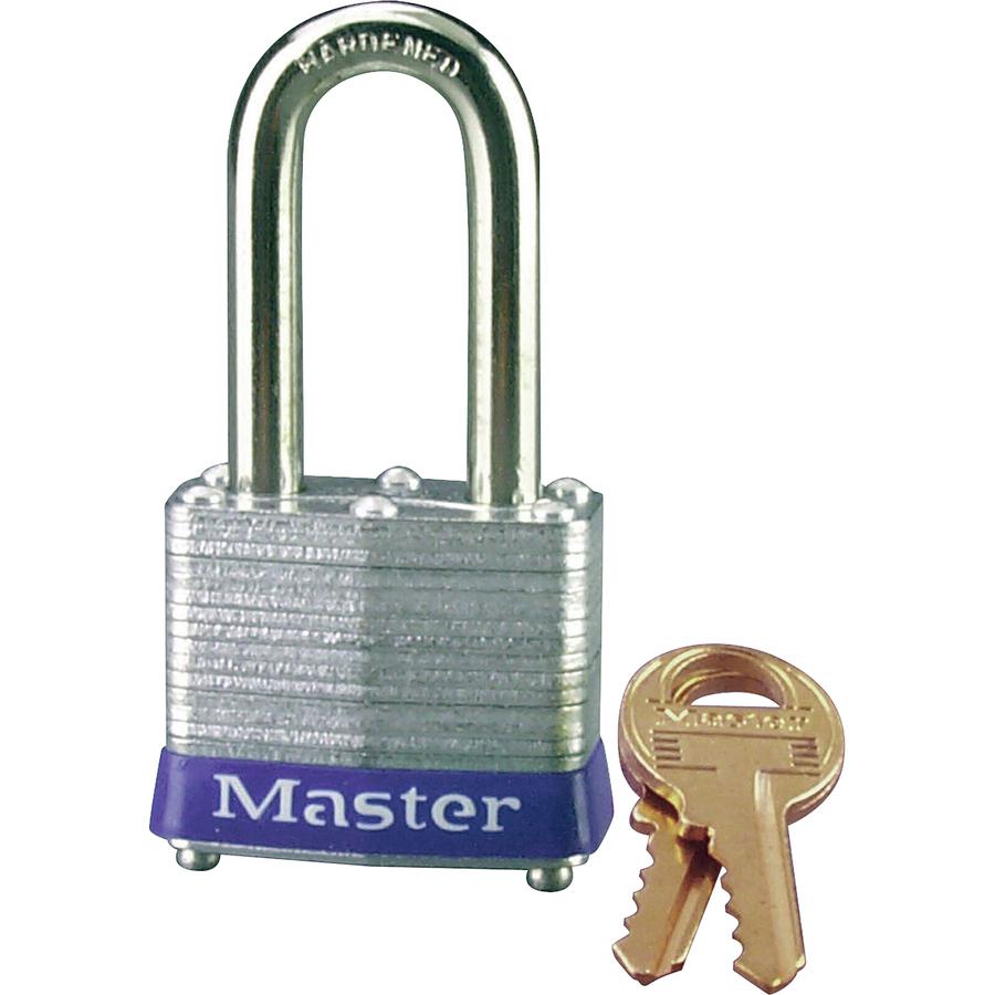 Master Lock Long-shackle Padlock - Keyed Different - 1.50" Shackle Diameter - Cut Resistant, Pick Proof, Rust Resistant - Steel Gray - 1 Each. Picture 2