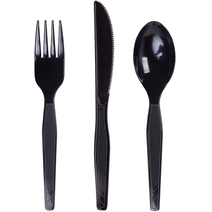 Dixie Medium-weight Disposable Forks Grab-N-Go by GP Pro - 100/Box - Fork - 100 x Fork - Plastic, Polystyrene - Black. Picture 5