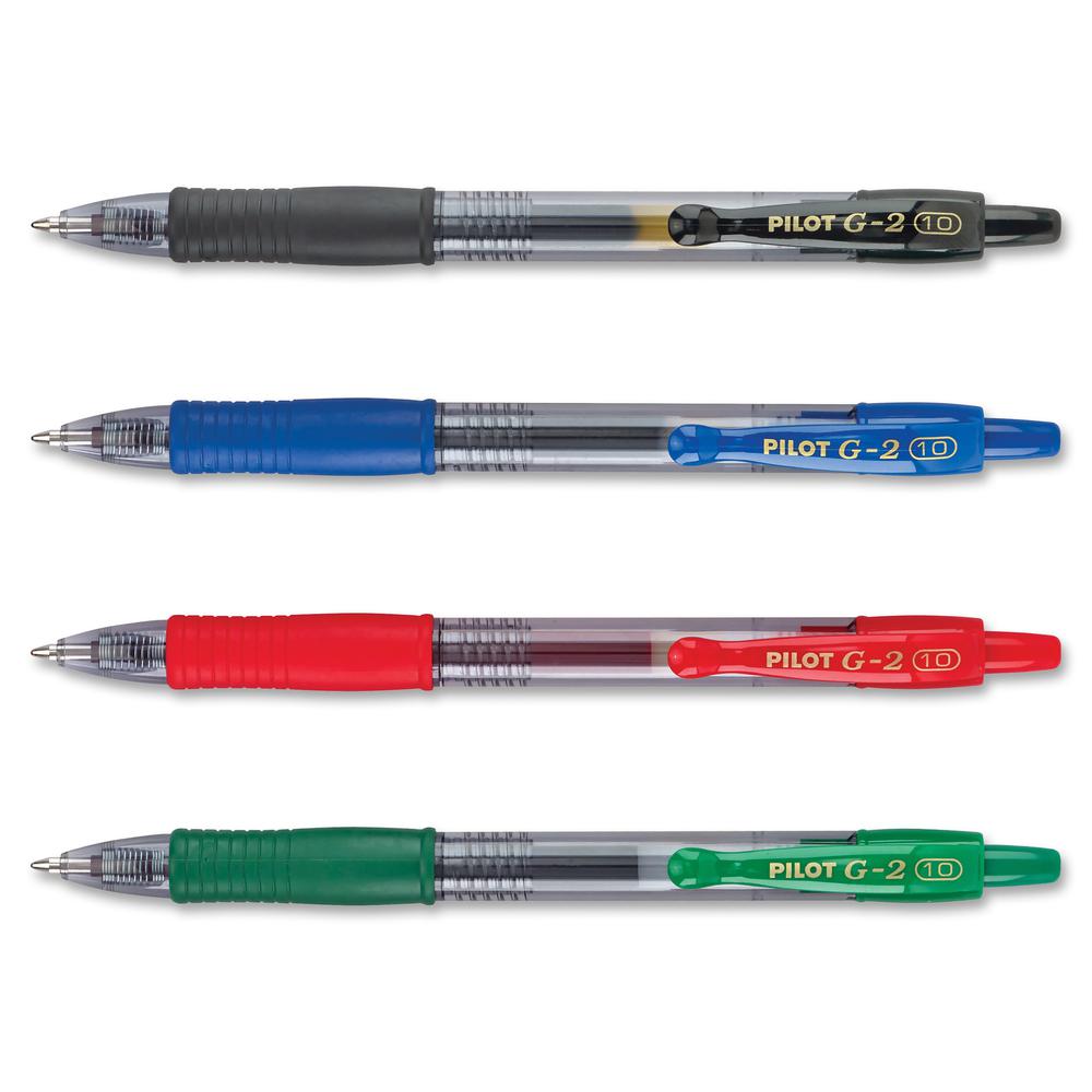 Pilot G2 Retractable Gel Ink Rollerball Pens - Bold Pen Point - 1 mm Pen Point Size - Refillable - Retractable - Assorted Gel-based Ink - 4 / Pack. Picture 4