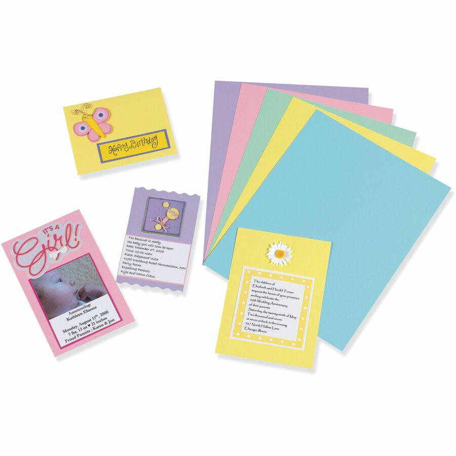 Pacon Parchment Card Stock - Letter - 8.50" x 11" - 65 lb Basis Weight - 100 Sheets/Pack - Card Stock - 5 Assorted Pastel Colors. Picture 2
