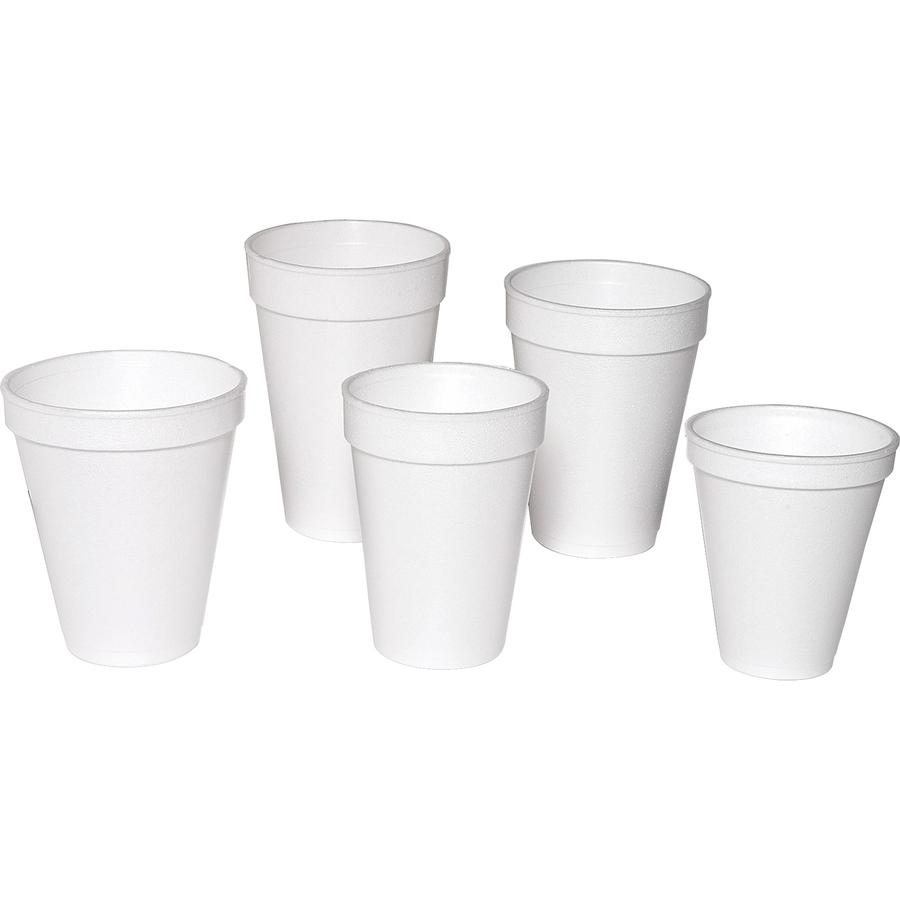 Genuine Joe 8 oz Hot/Cold Foam Cups - 50.0 / Pack - 20 / Carton - White - Foam - Hot Drink, Cold Drink. Picture 5