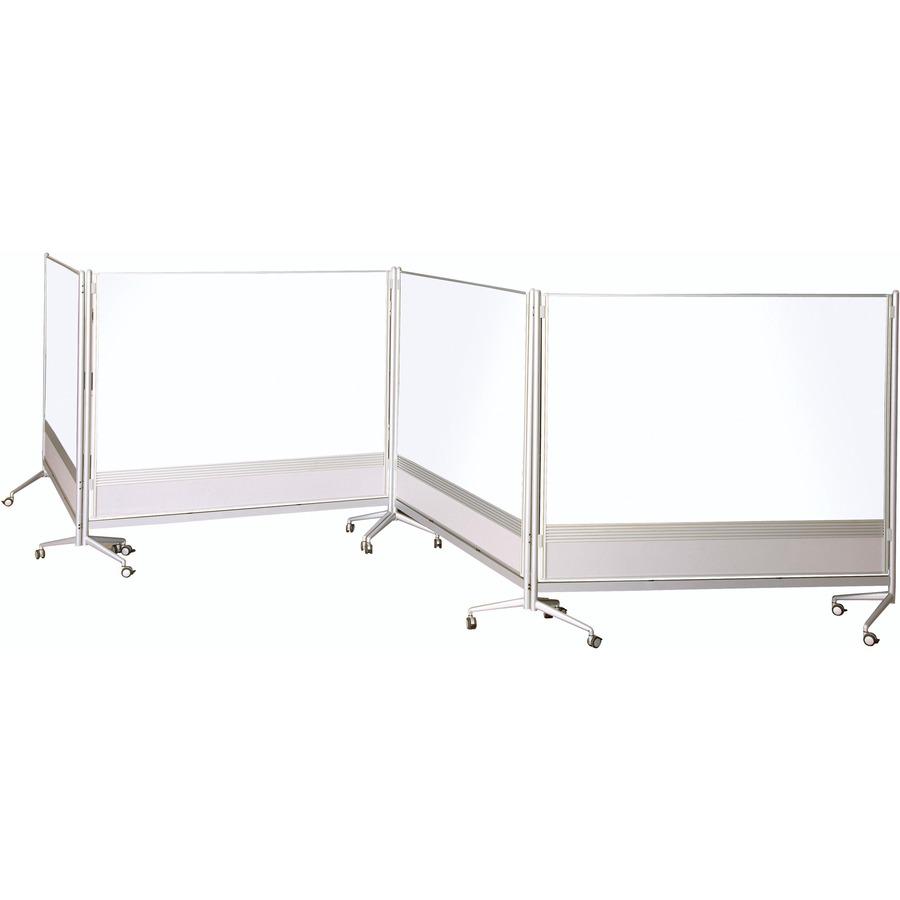 MooreCo Mobile Dry-erase Double-sided Partition - 76" (6.3 ft) Width x 74" (6.2 ft) Height - Rectangle - Assembly Required - 1 Each. Picture 2