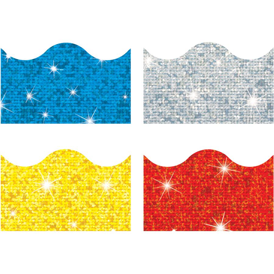Trend Sparkle Terrific Trimmers Borders - 130 Shape - Blue, Silver, Yellow, Red - 1 / Set. Picture 3