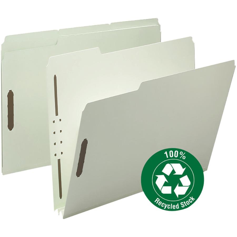 Smead 15004 1/3 Tab Cut Letter Recycled Fastener Folder - 8 1/2" x 11" - 2" Expansion - 2 x 2K Fastener(s) - 2" Fastener Capacity for Folder - Top Tab Location - Assorted Position Tab Position - Press. Picture 2