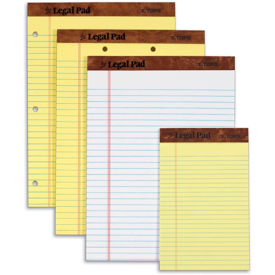Tops The Legal Pad 71533 Notepad - 50 Sheets - Letter - 8 1/2" x 11" - White Paper - Perforated - 1 Dozen. Picture 3