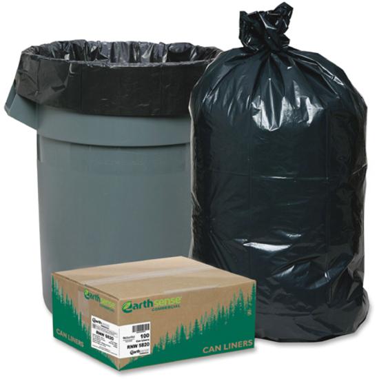 Berry Reclaim Heavy-Duty Recycled Can Liners - Extra Large Size - 60 gal Capacity - 38" Width x 58" Length - 2 mil (51 Micron) Thickness - Black - Plastic - 100/Carton - Can - Recycled. Picture 2