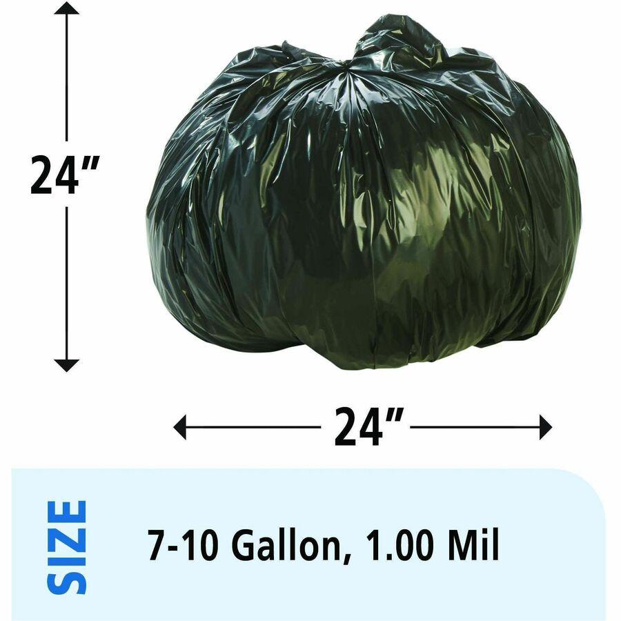 Stout Recycled Content Trash Bags - 10 gal/55 lb Capacity - 24" Width x 24" Length - 1 mil (25 Micron) Thickness - Brown - Resin - 250/Carton - Recycled. Picture 11