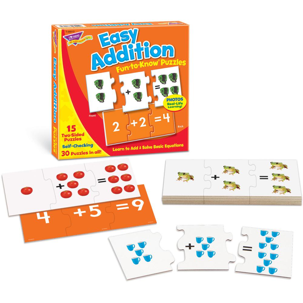 Trend Easy Addition Fun-to-Know Puzzles - Theme/Subject: Learning - Skill Learning: Addition, Number Recognition - 5 Year & Up - 45 Pieces - Multicolor. Picture 5