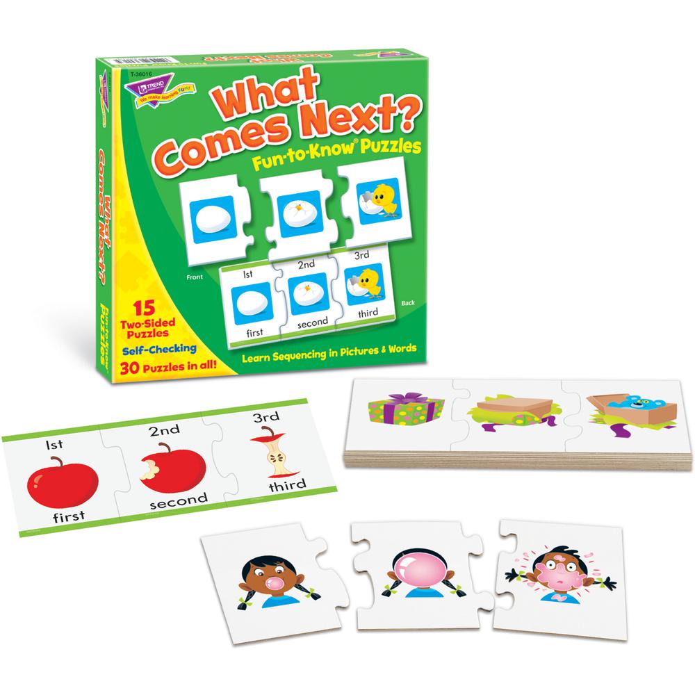 Trend What Comes Next Fun-to-know Puzzles - Theme/Subject: Fun, Learning - Skill Learning: Number, Sequencing, Word - 4 Year & Up - 45 Pieces. Picture 4