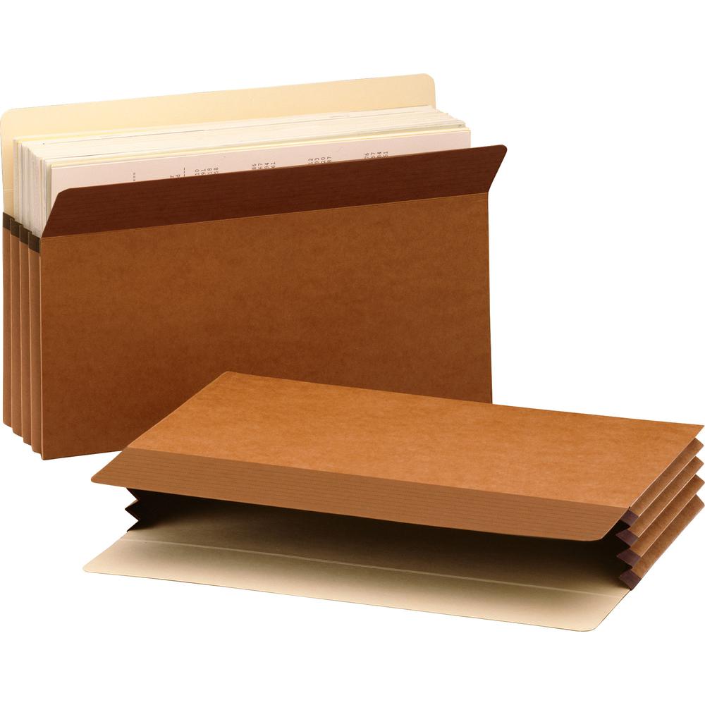 Business Source Straight Tab Cut Legal Recycled File Pocket - 8 1/2" x 14" - 3 1/2" Expansion - Redrope - Redrope - 30% Recycled - 25 / Box. Picture 5