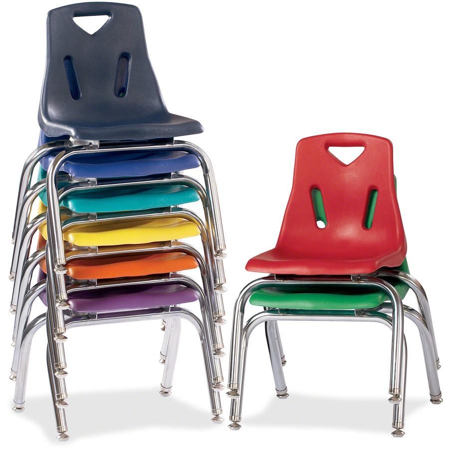 Jonti-Craft Berries Plastic Chairs with Chrome-Plated Legs - Orange Polypropylene Seat - Steel Frame - Four-legged Base - Orange - 1 Each. Picture 3