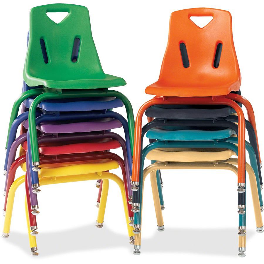 Jonti-Craft Berries Plastic Chairs with Powder Coated Legs - Orange Polypropylene Seat - Powder Coated Steel Frame - Four-legged Base - Orange - 1 Each. Picture 3