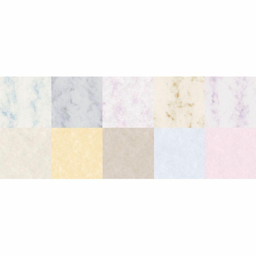 Pacon Marble/Parchment Cardstock Sheets - Assorted - Letter - 8 1/2" x 11" - 65 lb Basis Weight - Textured, Parchment, Marble - 250 / Pack - Heavyweight, Acid-free, Lignin-free, Recyclable, Buffered, . Picture 2