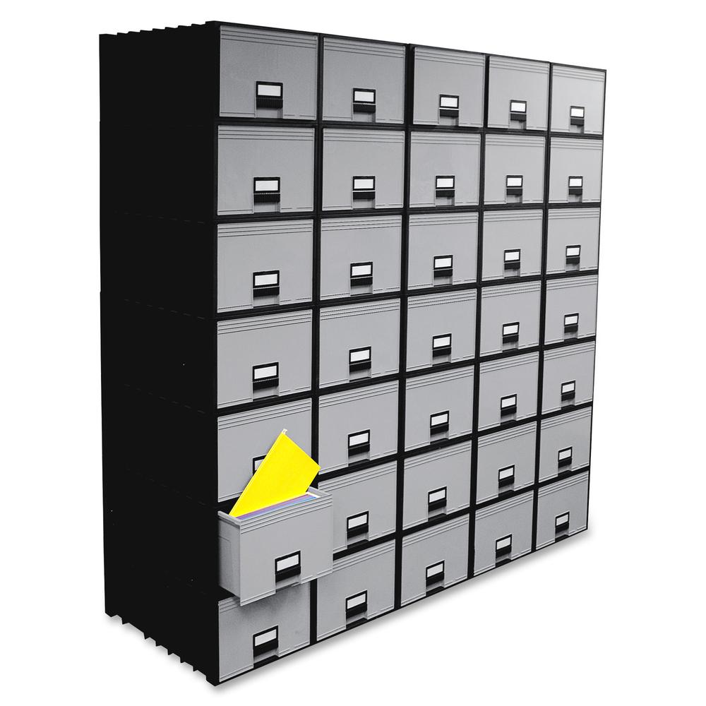 Storex Archive Files Storage Box - External Dimensions: 15.1" Width x 24.3" Depth x 11.4"Height - Media Size Supported: Letter - Heavy Duty - Stackable - Polypropylene - Black, Gray - For File - Recyc. Picture 3