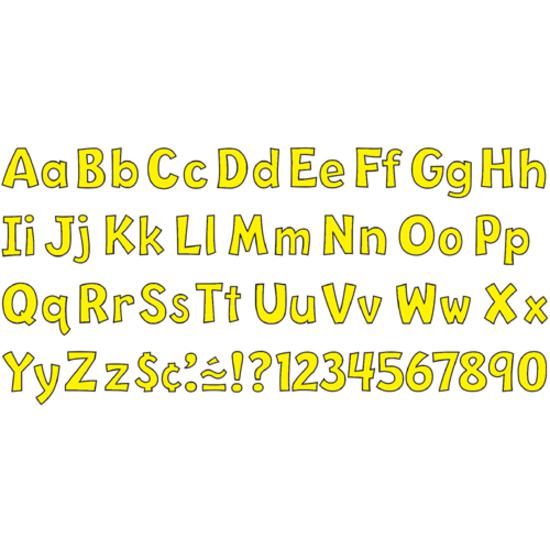 Trend Playful Uppercase/Lowercase Ready Letters - 4" Height x 9" Length - Yellow - 216 / Pack. Picture 4