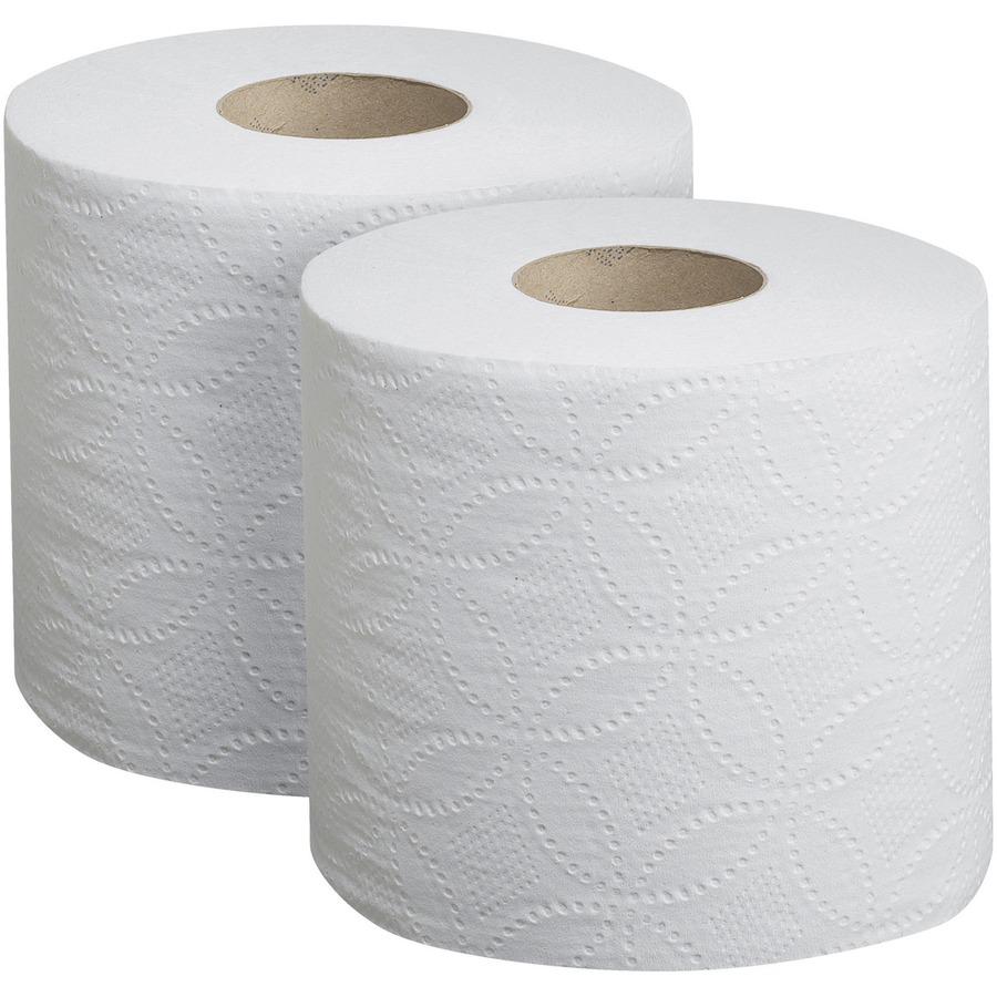 Pacific Blue Basic Standard Roll Toilet Paper - 2 Ply - 4" x 4" - 550 Sheets/Roll - White - 80 / Carton. Picture 4