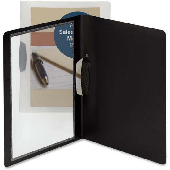 Smead Frame View Poly Report Covers with Swing Clip - Letter - 8 1/2" x 11" Sheet Size - 30 Sheet Capacity - Polypropylene - Black - 5 / Pack. Picture 5