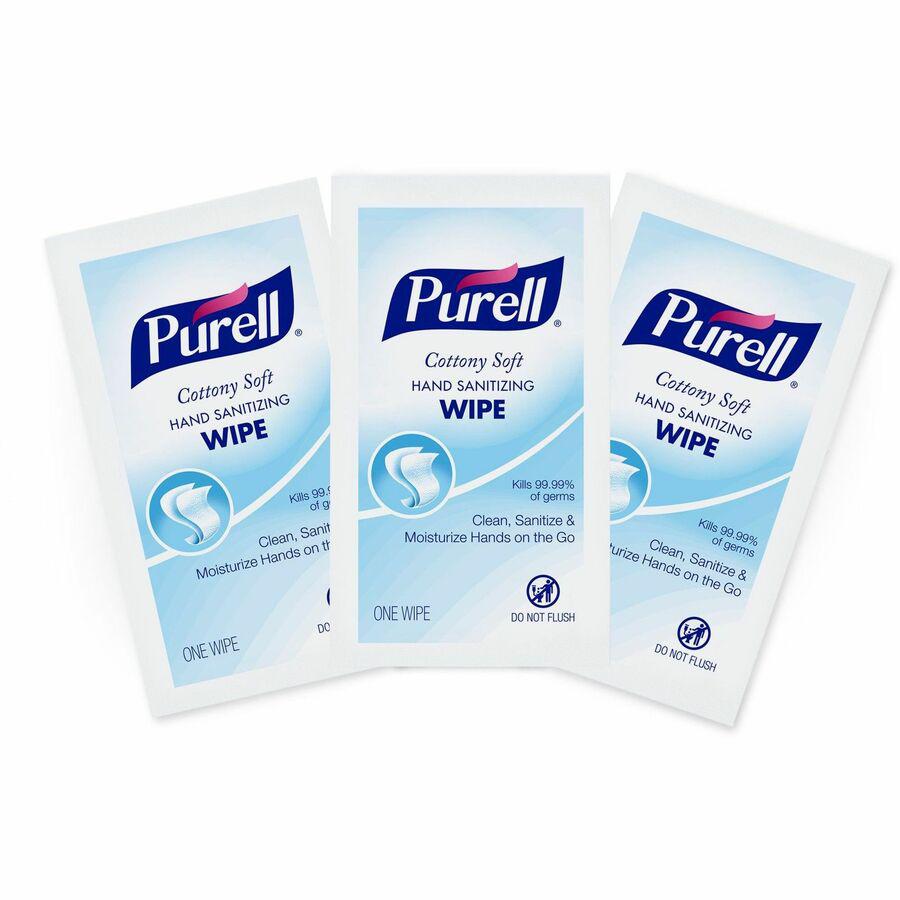 PURELL&reg; Cottony Soft Hand Sanitizing Wipes - White, Blue - Cotton - 1000 / Carton. Picture 2