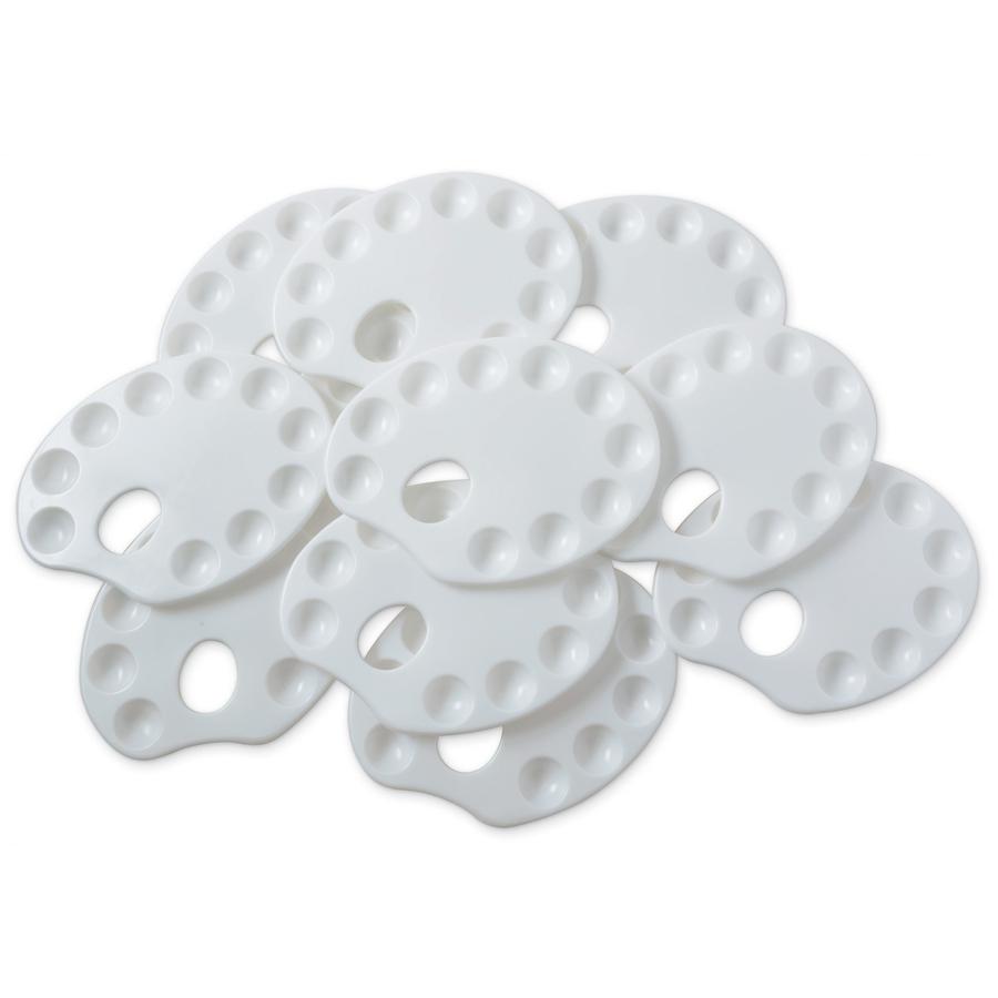 Creativity Street Palette Shaped Plastic Paint Trays - 1 / Pack - White - Plastic. Picture 2
