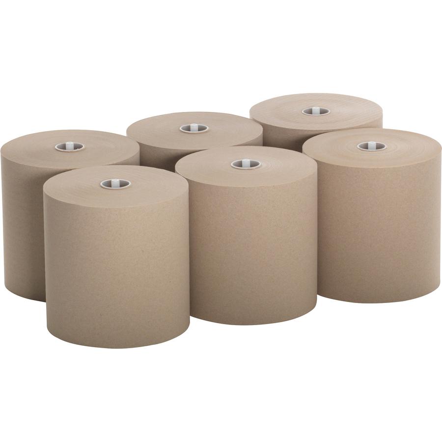 SofPull Mechanical Recycled Paper Towel Rolls - 1 Ply - 7.87" x 1000 ft - 7.80" Roll Diameter - Brown - Paper - Soft, Absorbent, Nonperforated - For Healthcare, Office Building - 6 / Carton. Picture 3