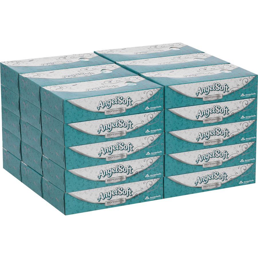 Angel Soft Professional Series Premium Facial Tissue - 2 Ply - 8.85" x 7.65" - White - Fiber - 100 Per Box - 30 / Carton. Picture 2