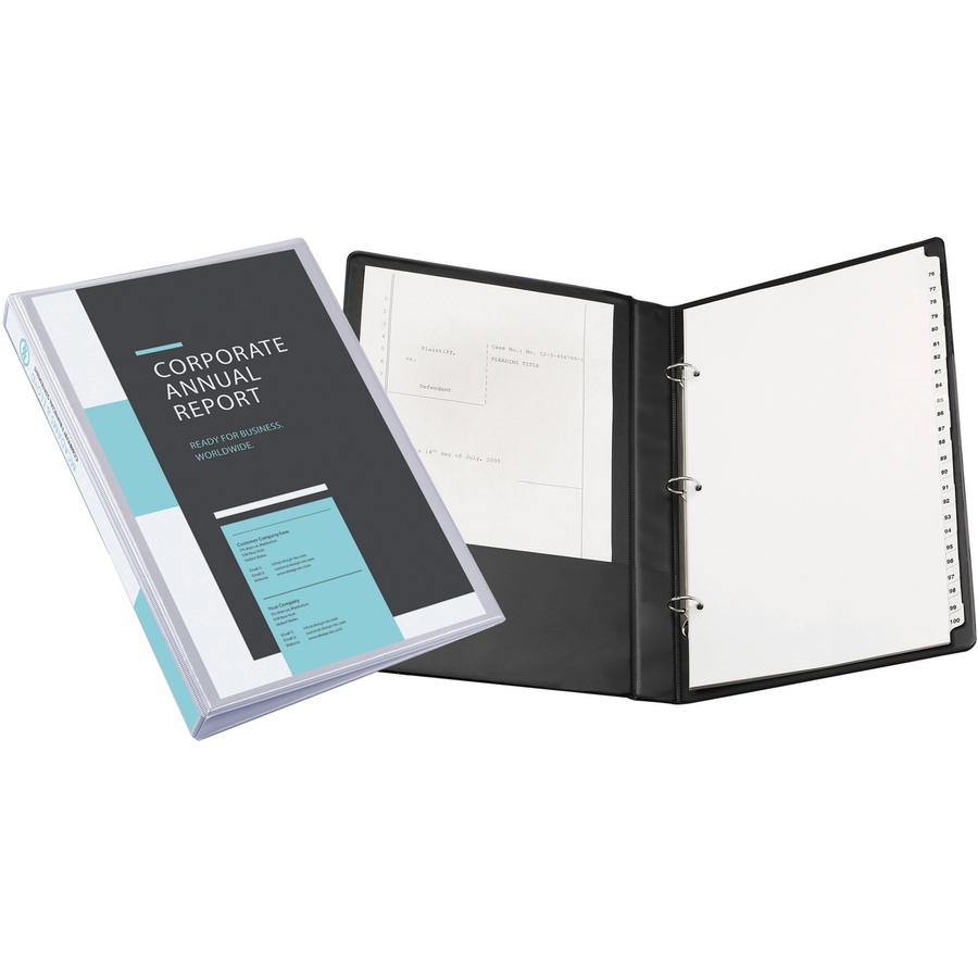 Avery&reg; Legal Three-Ring View Binder - 1" Binder Capacity - Legal - 8 1/2" x 14" Sheet Size - 175 Sheet Capacity - 3 x Round Ring Fastener(s) - 2 Pocket(s) - Polypropylene - Clear - Recycled - Dura. Picture 3