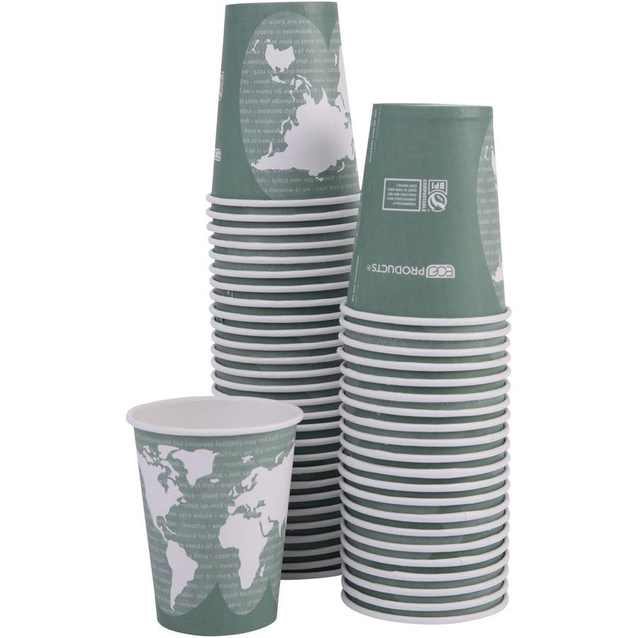Eco-Products 12 oz World Art Hot Beverage Cups - 50 / Pack - 20 / Carton - Multi - Paper, Resin - Hot Drink. Picture 11