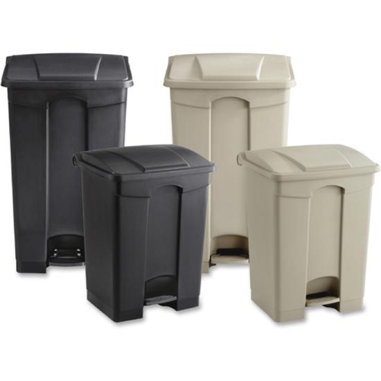 Safco Plastic Step-on Waste Receptacle - 17 gal Capacity - Rectangular - 26.3" Height x 19.8" Width x 16.3" Depth - Plastic - Black - 1 Each. Picture 4