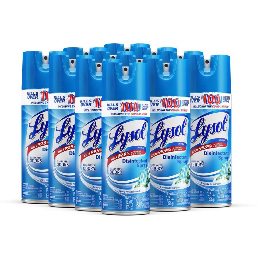 Lysol Spring Waterfall Disinfectant Spray - Ready-To-Use - 12.5 fl oz (0.4 quart) - Spring Waterfall Scent - 1 Each - Easy to Use - Clear. Picture 6