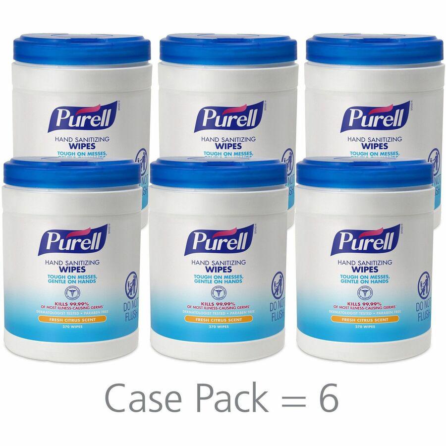 PURELL&reg; Sanitizing Wipes - White - 270 Per Canister - 6 / Carton. Picture 2