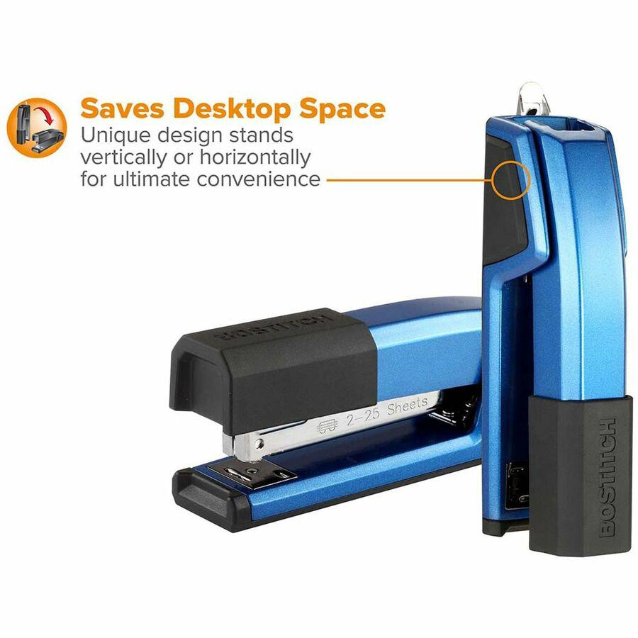 Bostitch Epic Antimicrobial Office Stapler - 25 Sheets Capacity - 210 Staple Capacity - Full Strip - 1 Each - Blue. Picture 9