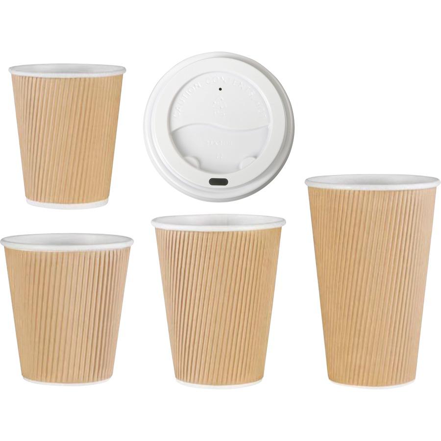 Genuine Joe Hot Cup Protective Lids - Polystyrene - 20 / Carton - 50 Per Pack - White. Picture 2