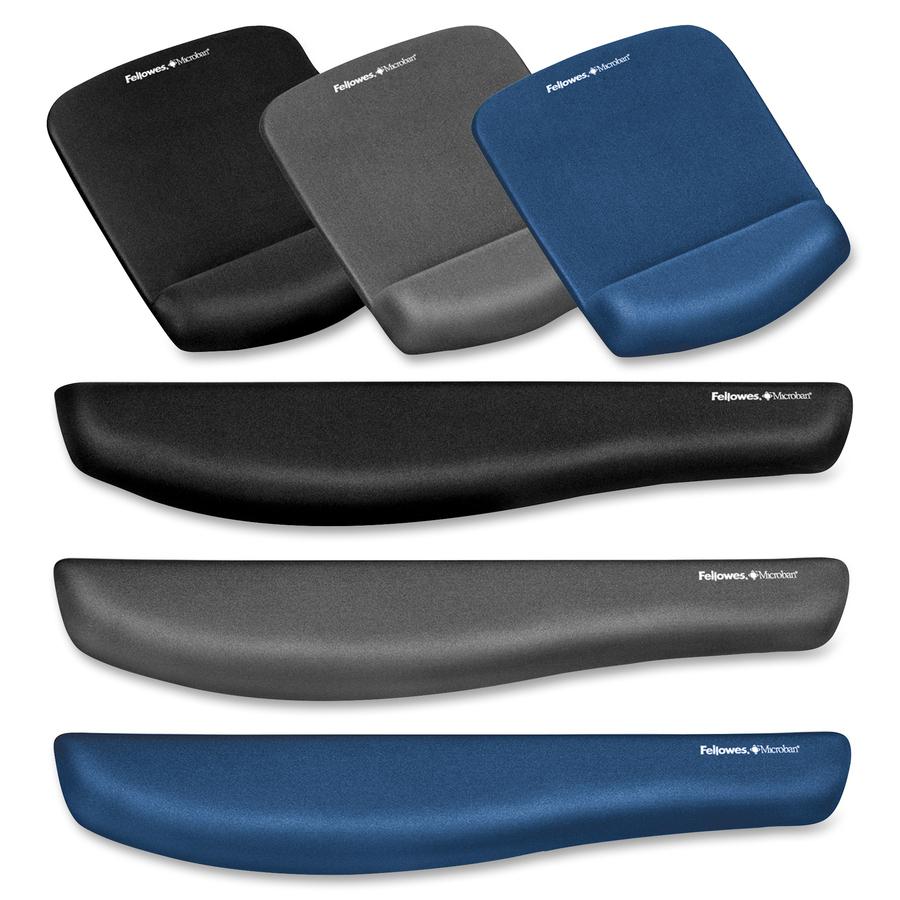 Fellowes PlushTouch&trade; Mouse Pad Wrist Rest with Microban&reg; - Blue - 1" x 7.25" x 9.38" Dimension - Blue - Polyurethane - Tear Resistant, Wear Resistant, Skid Proof - 1 Pack. Picture 2
