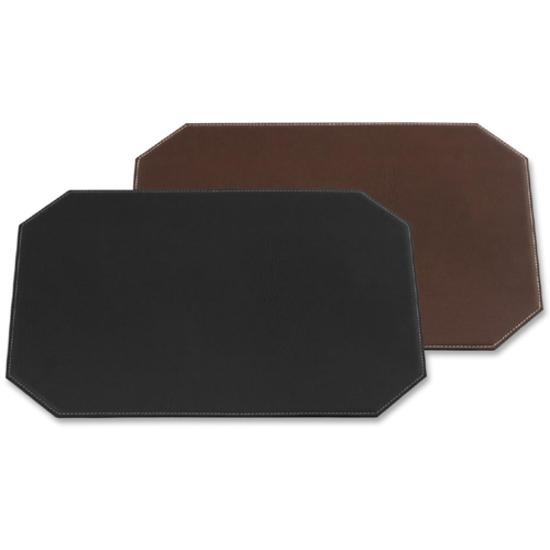 Dacasso Brown Leatherette 17" X 12" Placemat - Home, Office, Conference Room - 17" Length x 12" Width - Rectangle - Synthetic Suede, Leatherette, Synthetic Leather - Brown. Picture 7