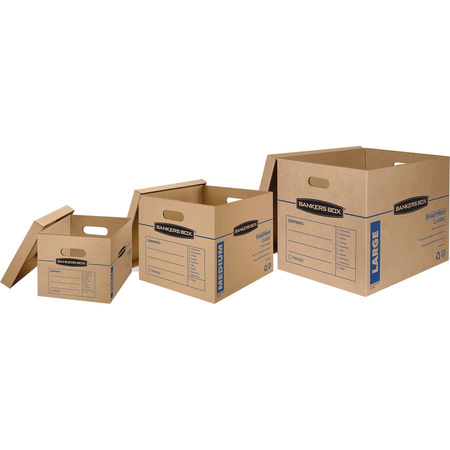 SmoothMove&trade; Classic Moving Boxes, Small - External Dimensions: 12.5" Width x 16.3" Depth x 10.5"Height - Media Size Supported: Letter, Legal - Lift-off Closure - Corrugated - Kraft - For File -. Picture 3