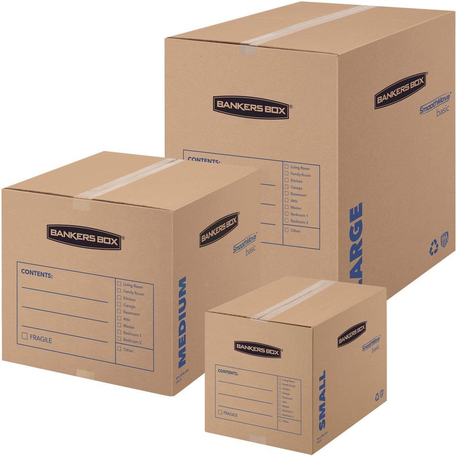 SmoothMove&trade; Basic Moving Boxes, Small - Internal Dimensions: 12" Width x 16" Depth x 12" Height - External Dimensions: 12.3" Width x 16.5" Depth x 12.6" Height - Heavy Duty - Corrugated - Kraft,. Picture 4