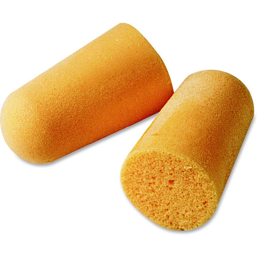 3M 1100 Uncorded Foam Earplugs - Noise Protection - Polyurethane - Orange - Smooth Surface, Uncorded, Comfortable, Dirt Resistant, Hypoallergenic, Disposable - 200 / Box. Picture 2