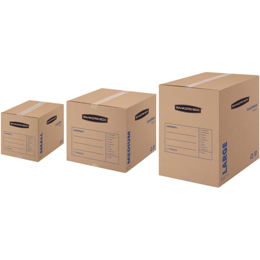 SmoothMove&trade; Basic Moving Boxes, Large - Internal Dimensions: 18" Width x 18" Depth x 24" Height - External Dimensions: 18.3" Width x 18.3" Depth x 24.8" Height - Kraft, Black - Recycled - 15 / C. Picture 2