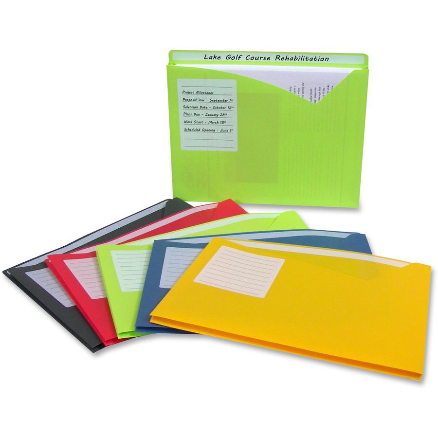C-Line Write-On Poly File Jackets - Assorted Colors, 11 X 8-1/2, 25/BX, 63060. Picture 4