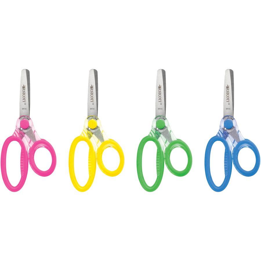 Westcott X-RAY Kids Scissors - 2" Cutting Length - 5" Overall Length - Straight-left/right - Stainless Steel - Round Tip - Bright Assorted - 1 / Each. Picture 4