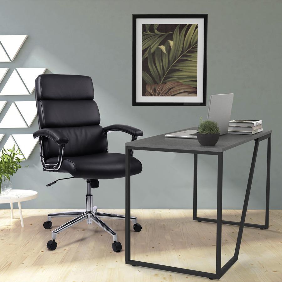 Lorell High-back Office Chair - Black Bonded Leather Seat - Black Bonded Leather Back - 1 Each. Picture 11