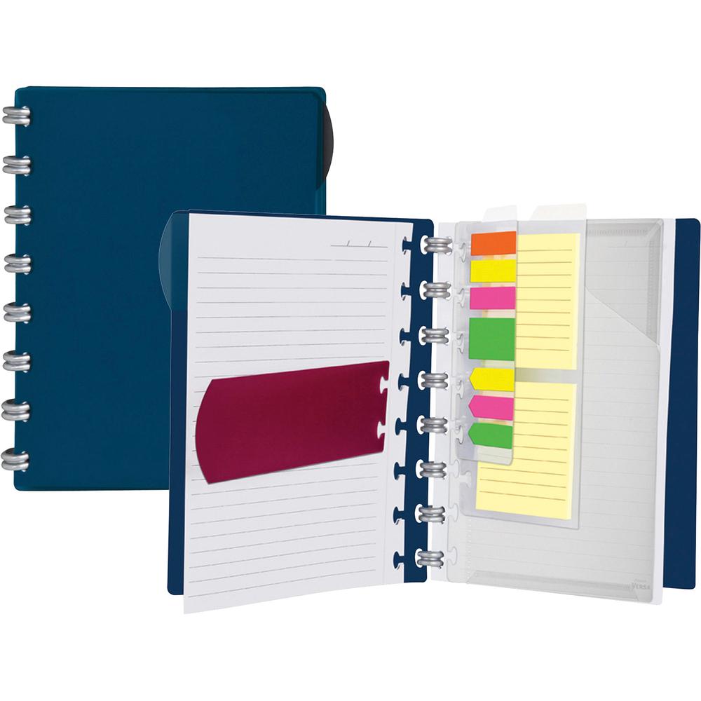 TOPS Ampad Versa Crossover Notebook - Letter - 60 Sheets - Spiral - 24 lb Basis Weight - Letter - 8 1/2" x 11" - NavyPoly Cover - Repositionable, Pocket, Micro Perforated - 1 Each. Picture 2