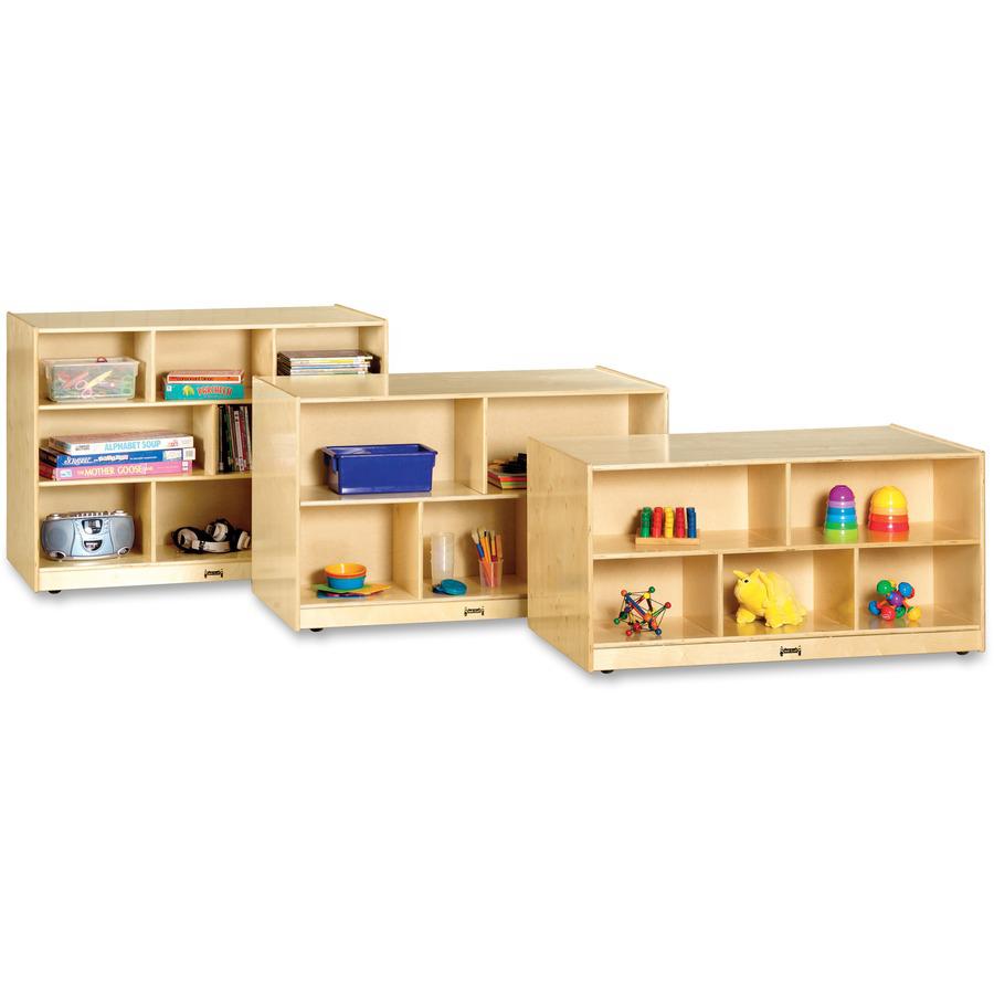 Jonti-Craft Rainbow Accents Super-size Double-sided Storage Shelf - 35.5" Height x 48" Width x 28.5" Depth - Durable, Yellowing Resistant, Rounded Corner - UV Acrylic - Baltic - Hard Rubber - 1 Each. Picture 2